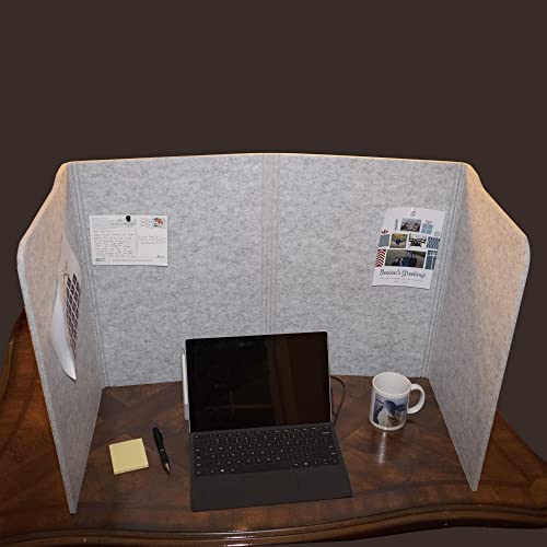 practical products Portable Acoustic Divider - Home Office freestanding - Classroom - Teaching Organizers - Desk Space countertops - Testing Centers - Sound dampening - Computer Desk (Small Grey)