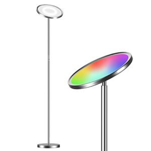 lepower led bright floor lamp, smart floor lamp, torchiere standing lamp for living room, bedroom, office, touch dimmable compatible with alexa, google home
