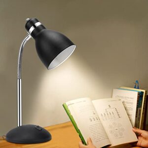 LINNMON Table Lamp, Desk Lamp with Flexible Gooseneck, Adjustable Study Lamp with ON/Off Switch, Nightstand Lamp for Living Room, Bedroom, Classroom, College Dorm