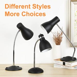 LINNMON Table Lamp, Desk Lamp with Flexible Gooseneck, Adjustable Study Lamp with ON/Off Switch, Nightstand Lamp for Living Room, Bedroom, Classroom, College Dorm