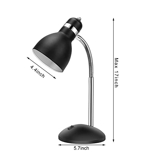 LINNMON Table Lamp, Desk Lamp with Flexible Gooseneck, Adjustable Study Lamp with ON/Off Switch, Nightstand Lamp for Living Room, Bedroom, Classroom, College Dorm