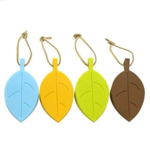 colorful silicone leaves door stopper,cute leaf flexible silicone window finger protector/door stops set with lanyard for home kitchen garden office ,keep your kids safe from slamming door