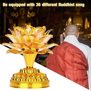 Buddha Machine, LED Lotus Lamp Buddha Lamp Prayer Machine Prayer Machine with 36 Songs (Without Battery)