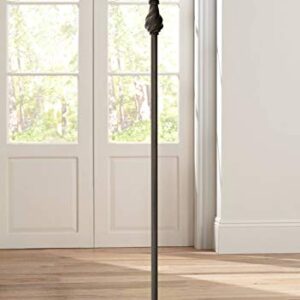 Regency Hill Traditional Torchiere Floor Lamp 70" Tall Hand Applied Black Bronze Swirl Font Amber Glass Shade Standing Pole Light for Living Room Reading House Bedroom Home Office Decor