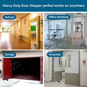 Big Door Stoppers, 2 Packs 2 Inchs Black Rubber Door Stop Wedge Security Heavy Duty Door Stoppers for Bottom of Door Works on All Floor Surfaces Height up to 2 Inches Door Jam for School Home Office