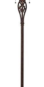 Robert Louis Tiffany Leaf and Vine II Traditional Victorian Tiffany Style Floor Standing Lamp 60" Tall Bronze Gold Amber Green Stained Glass Dome Shade Decor for Living Room Reading House Bedroom