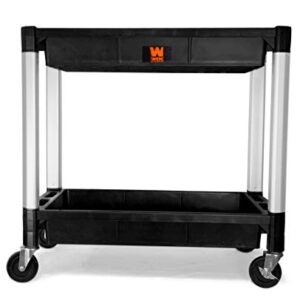 WEN 73162 Two-Tray 300-Pound Capacity Double Decker Service and Utility Cart