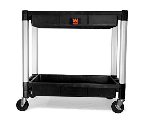 WEN 73162 Two-Tray 300-Pound Capacity Double Decker Service and Utility Cart