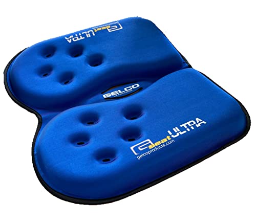 GSeat Ultra Orthopedic Gel and Foam Seat Cushion - for Coccyx, Back, Tailbone, Prostate, Postnatal, and Sciatica Pain/Discomfort - Office, Car, Chair, Travel (Royal Blue)