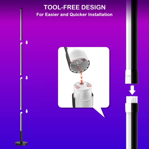 Magizard RGB Corner Floor Lamp, 63" Smart LED Light with WiFi App Control, Works with Alexa and Google Assistant, Color Changing with 16 Million Colors, Scene Modes, Music Sync for Living Room Bedroom