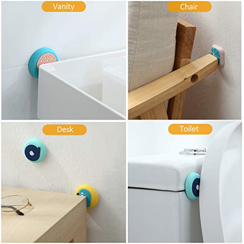 Door Stopper Wall Protector - [6 Pack] 1.8" Quiet, Shock Soft Rubber, Wall Protectors with Self Adhesive 3M Sticker for Protecting Wall, Doorknobs, Refrigerator Door, Cabinets from Damage(Cartoons)