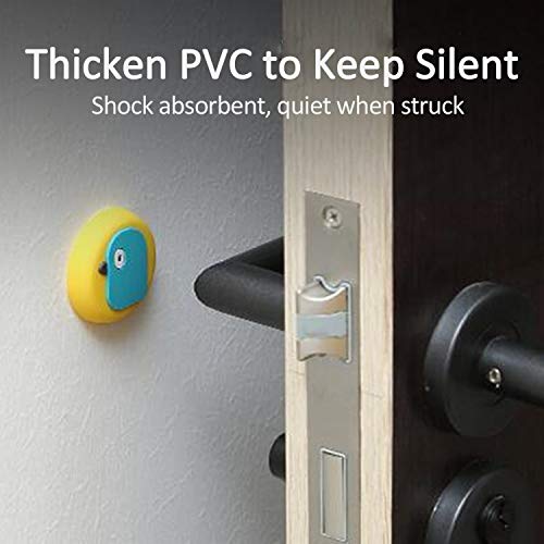 Door Stopper Wall Protector - [6 Pack] 1.8" Quiet, Shock Soft Rubber, Wall Protectors with Self Adhesive 3M Sticker for Protecting Wall, Doorknobs, Refrigerator Door, Cabinets from Damage(Cartoons)