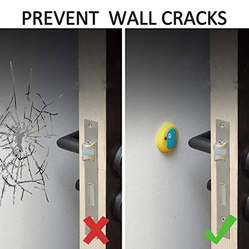 Door Stopper Wall Protector - [6 Pack] 1.8" Quiet, Shock Soft Rubber, Wall Protectors with Self Adhesive 3M Sticker for Protecting Wall, Doorknobs, Refrigerator Door, Cabinets from Damage(Cartoons)