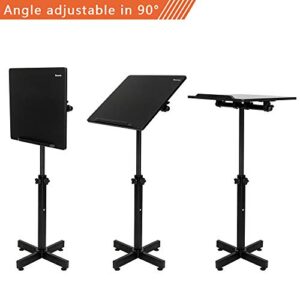 VINGLI Classic Lectern Podium Stand, Height Adjustable Church Classroom Lecture, Portable Presentation Concert Podium, Multi-Function Reading or Laptop Desk with Edge Stopper, Black