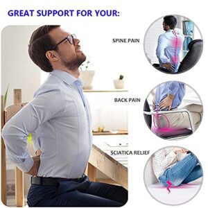 Gel Seat Cushion, Office Seat Cushion Breathable Chair Pad for Office Chair/Car/Wheelchair/Long Sitting, Thick Cooling Gel Cushions for Pressure Sores, Tailbone, Back, Sciatica Pain Relief