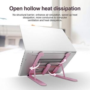 CYX Laptop Notebook Stand Holder Ventilated Adjustable Portable for Laptop Stand for Desk Compatible with MacBook Air Pro Dell Lenovo HP All Laptops 9"-15.6"(Pink)