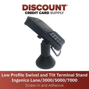 Discount Credit Card Supply DCCStands Ingenico Lane/3000/5000/7000/8000 Low Profile Swivel and Tilt Stand, Screw-in and Adhesive