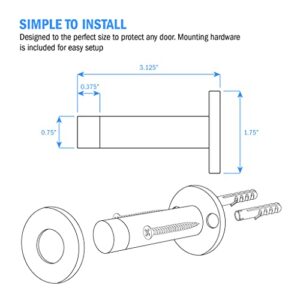 Nuk3y Modern Wall Door Stop or Coat Hook, 2 Pack