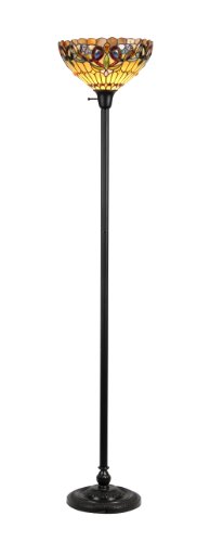 Chloe Lighting CH33353VR14-TF1 "Serenity" Tiffany-Style Victorian 1 Light Torchiere Floor Lamp 14" Shade