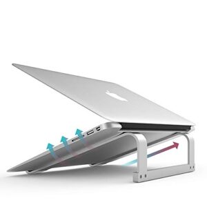 skyzonal laptop stand aluminum ventilated stand ergonomic riser (silver)