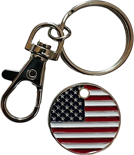 Shopping Cart Quarter Coin with Keyring (USA Flag)