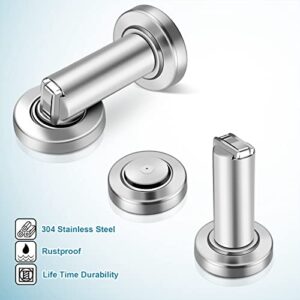 Door Stopper,2 Pack Magnetic Door Stop, Heavy Duty Stainless Steel Door Catch, Holder Your Door, Modern Wall/Ground Mount Door Stopper