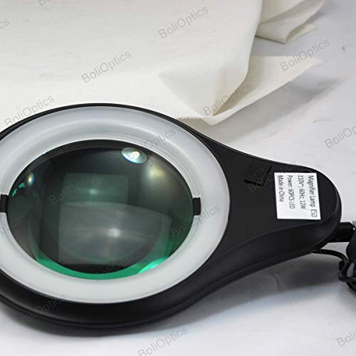 ESD Safe (Glass Lens) Professional LED Magnifying Lamp with Clamp (3 Diopter, 1.75X Magnification) Dimmable Work Light, Daylight Bright, 1200 Lumens 5600K-6000K, 60 SMD LEDs, BoliOptics MG16303222