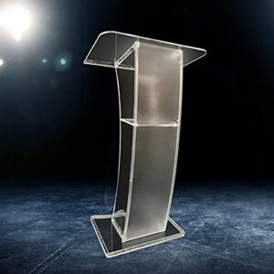 conference pulpit acrylic transparent podium clear church lectern pulpit office with light and remote control 24x16x43 inch (without led and remote control)