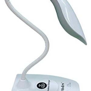 ViviLux LED Task Lamp with Wireless Charger, USB Port and Flexible Neck; Rechargeable Battery Powered, Lightweight and Compact Desk or Table Lamp for School, Work, Hobbies, Crafts, Reading and More