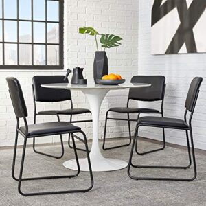 Flash Furniture 4 Pk. HERCULES Series 1000 lb. Capacity High Density Black Vinyl Stacking Chair with Sled Base