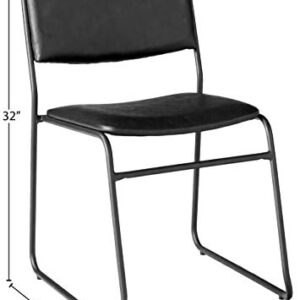 Flash Furniture 4 Pk. HERCULES Series 1000 lb. Capacity High Density Black Vinyl Stacking Chair with Sled Base