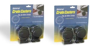 midwest universal crate casters – 4 total casters (2 packs with 2 per pack)