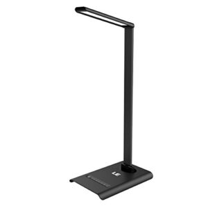 le dimmable led desk lamp, 7 brightness levels, eye protection design reading lamp, touch sensitive control, 6w folding table lamp, daylight white