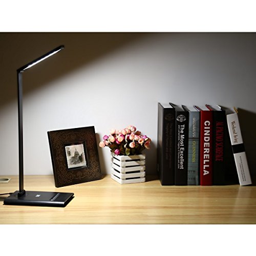 LE Dimmable LED Desk Lamp, 7 Brightness Levels, Eye Protection Design Reading Lamp, Touch Sensitive Control, 6W Folding Table Lamp, Daylight White