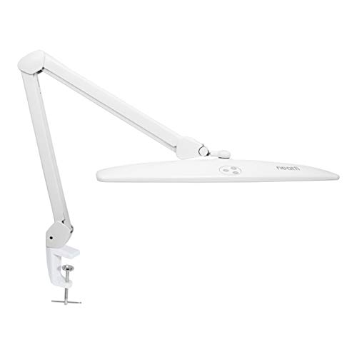 Neatfi Elite HD XL Task Lamp with Clamp, 1360 Lumens, 84PCS SMD LED, 6000-7000K, Super Bright Desk Lamp, Non-Polar Dimming (22 Inches, White)