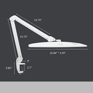 Neatfi Elite HD XL Task Lamp with Clamp, 1360 Lumens, 84PCS SMD LED, 6000-7000K, Super Bright Desk Lamp, Non-Polar Dimming (22 Inches, White)