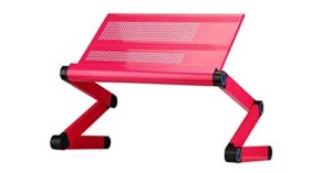 goldball portable laptop computer desk adjustable vented laptop table portable bed tray book stand multifunctional & ergonomics design dual layer 17” laptop computers or smaller (rose red)