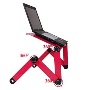 Goldball Portable Laptop Computer Desk Adjustable Vented Laptop Table Portable Bed Tray Book Stand Multifunctional & Ergonomics Design Dual Layer 17” Laptop Computers or Smaller (Rose Red)