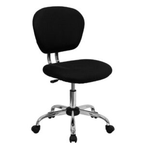 flash furniture mid-back black mesh padded swivel task office chair with chrome base