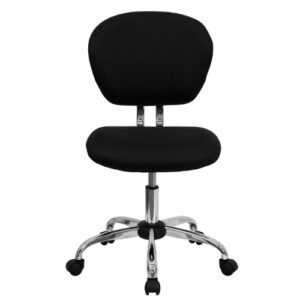 Flash Furniture Mid-Back Black Mesh Padded Swivel Task Office Chair with Chrome Base