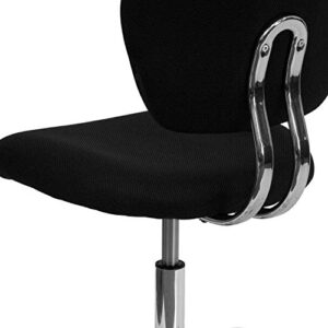 Flash Furniture Mid-Back Black Mesh Padded Swivel Task Office Chair with Chrome Base