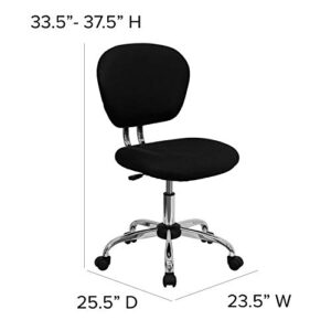 Flash Furniture Mid-Back Black Mesh Padded Swivel Task Office Chair with Chrome Base