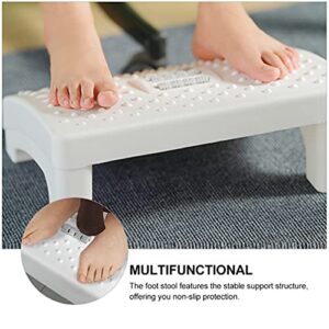 Milisten 1 Pc Foot Rest Under Desk Footrest, White Massage Foot Stool to Reduce Leg Pressure for Home Office