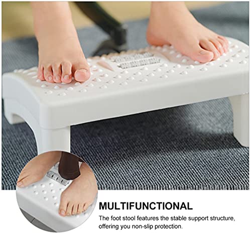 Milisten 1 Pc Foot Rest Under Desk Footrest, White Massage Foot Stool to Reduce Leg Pressure for Home Office