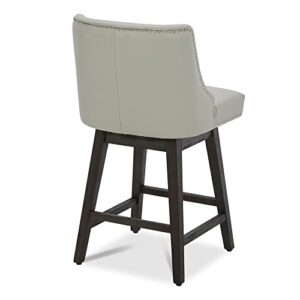 CHITA Counter Height Swivel Barstool,26" H Seat Height Upholstered Bar Stool,360° Free Swivel Barstools with Comfortable Foam Cushioning,Creamy Gray