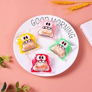Yssreey 400 Pcs Cute Cookie Bags Resealable Gift Bags, 4 x 4 Inches Self Sealing Cellophane Bags for Kids Party Packaging Cookies Gifts Favors Products Candy