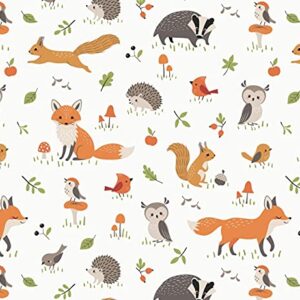 Stesha Party Forest Woodland Animal Wrapping Paper - Folded Flat 30 x 20 Inch (3 Sheets)