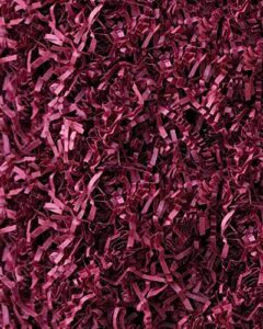 magicwater supply soft & thin cut crinkle paper shred filler (1/2 lb) for gift wrapping & basket filling – burgundy
