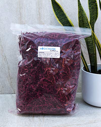 MagicWater Supply Soft & Thin Cut Crinkle Paper Shred Filler (1/2 LB) for Gift Wrapping & Basket Filling - Burgundy