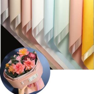 XICHEN 24 Counts /8 Colors Florist Bouquet Supplies,DIY Crafts,Gift Packaging or Gift Box Packaging, pearl and matte two-color Double sided flowers wrapping paper 22.8x22.8Inch